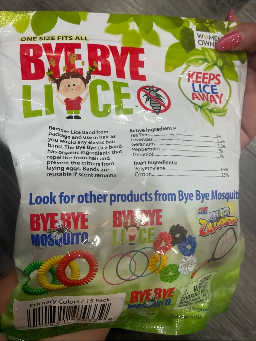 Bye Bye Lice Kids Hair Accessories Pack - Red, Black, Neon Green